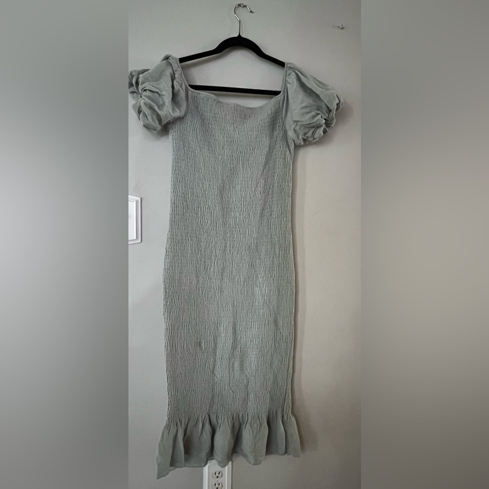Baltic Born Sage Green Off-Shoulder Midi Dress - Picture 3 of 9